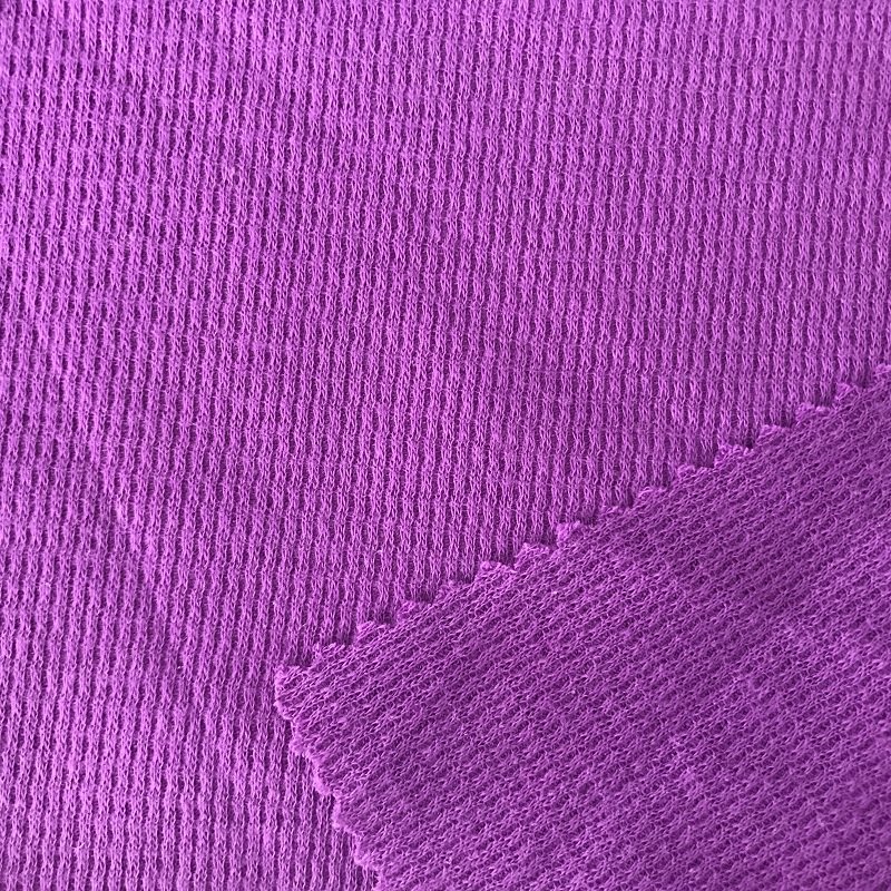 Elastic Waffle 97.9% Polyester 2.1% Spandex Knitted Fabric Suitable for Clothing Pajamas Vest Home Textile