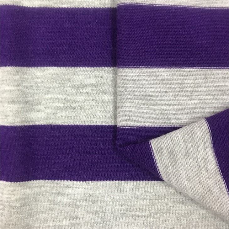 Comfortable Yarn Dyed Tc Shirt Polyester Stripe Knit Single Jersey Fabric