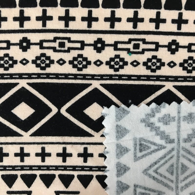 95%Bamboo5%Spandex High Quality Knitting Jersey Print Fabric (QF16-2522-P2-black)