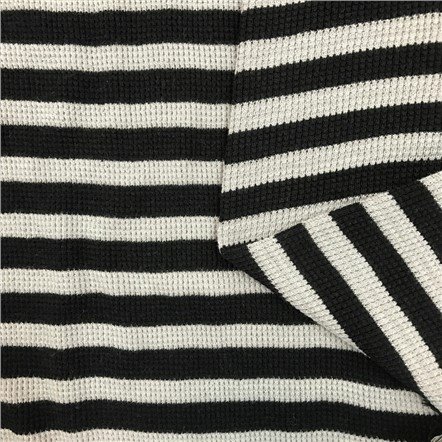 100% Organic Cotton Terry Big Cycle Yarn-Dyed Stripe Anti-Pilling Knitted Fabric for Garments